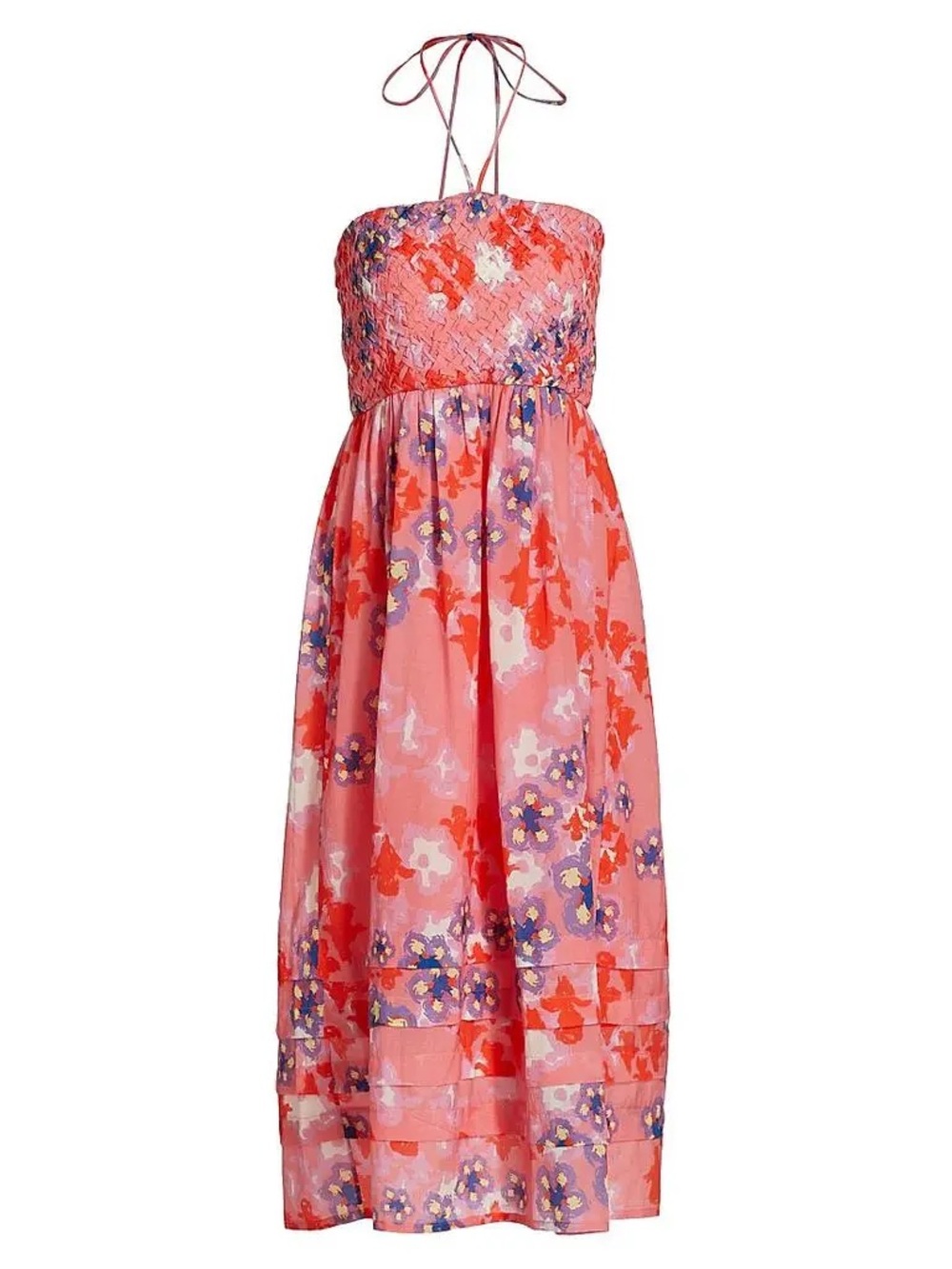 Atelier 17.56 Caterina Floral Halter Midi Dress Pink Size M